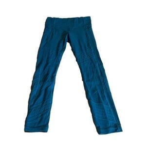 Athleta Leggings Sz Small teal blue Adult Cropped Stretch Yoga Womens Running